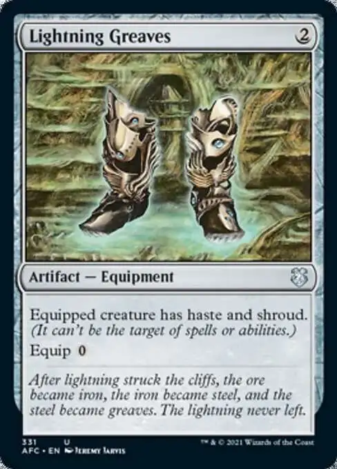 MtG Trading Card Game Adventures in the Forgotten Realms Commander Uncommon Lightning Greaves #331