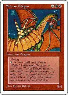 MtG 4th Edition Rare Shivan Dragon