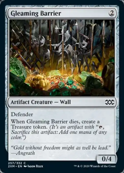 MtG Double Masters Common Foil Gleaming Barrier #257