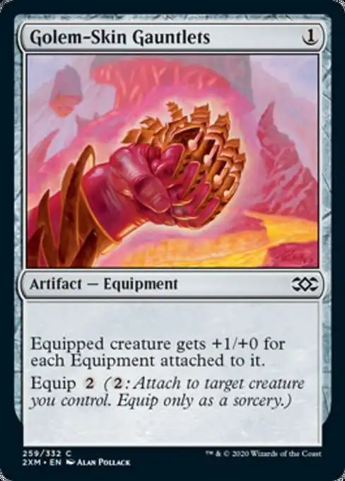 MtG Double Masters Common Golem-Skin Gauntlets #259