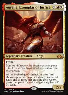 MtG Trading Card Game Guilds of Ravnica Mythic Rare Aurelia, Exemplar of Justice #153