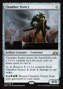 MtG Trading Card Game Guilds of Ravnica Rare Foil Chamber Sentry #232