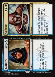 MtG Trading Card Game Guilds of Ravnica Rare Foil Connive // Concoct #222