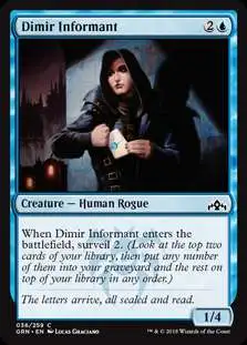 MtG Trading Card Game Guilds of Ravnica Common Dimir Informant #36