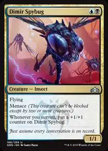 MtG Trading Card Game Guilds of Ravnica Uncommon Dimir Spybug #166