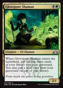 MtG Trading Card Game Guilds of Ravnica Uncommon Glowspore Shaman #173