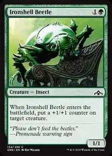 MtG Trading Card Game Guilds of Ravnica Common Ironshell Beetle #134