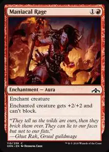 MtG Trading Card Game Guilds of Ravnica Common Maniacal Rage #110