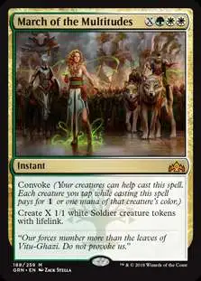 MtG Trading Card Game Guilds of Ravnica Mythic Rare Foil March of the Multitudes #188
