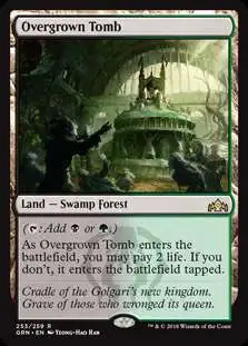 MtG Trading Card Game Guilds of Ravnica Rare Overgrown Tomb #253