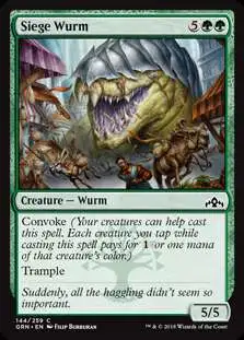MtG Trading Card Game Guilds of Ravnica Common Foil Siege Wurm #144