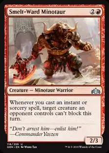 MtG Trading Card Game Guilds of Ravnica Uncommon Foil Smelt-Ward Minotaur #116