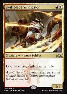 MtG Trading Card Game Guilds of Ravnica Rare Swiftblade Vindicator #203