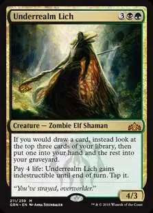 MtG Trading Card Game Guilds of Ravnica Mythic Rare Foil Underrealm Lich #211