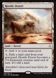 MtG Hour of Devastation Rare Foil Hostile Desert #178