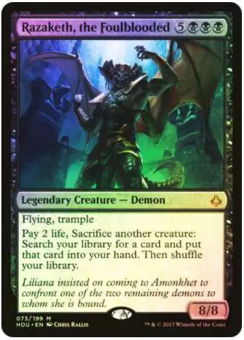 MtG Hour of Devastation Mythic Rare FOIL Razaketh, the Foulblooded #73