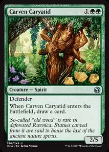 MtG Trading Card Game Iconic Masters Uncommon Foil Carven Caryatid #156