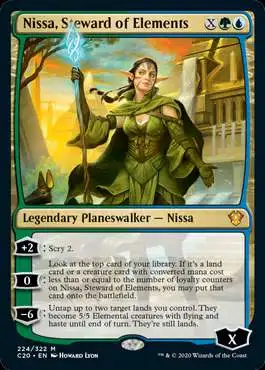 MtG Commander 2020 Mythic Rare Nissa, Steward of Elements #224