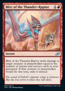 MtG Ikoria: Lair of Behemoths Uncommon Blitz of the Thunder-Raptor #109