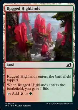 MtG Ikoria: Lair of Behemoths Land Foil Rugged Highlands #252