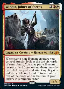 Magic The Gathering Ikoria Lair of Behemoths Single Card Mythic Rare Winota, Joiner of Forces 216 Foil - ToyWiz Magic The Gathering Ikoria Lair of Behemoths Single Card Mythic Rare Winota, Joiner of Forces 216 Foil - ToyWiz