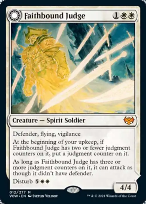 MtG Trading Card Game Innistrad: Crimson Vow Mythic Rare Foil Faithbound Judge // Sinner's Judgment #12