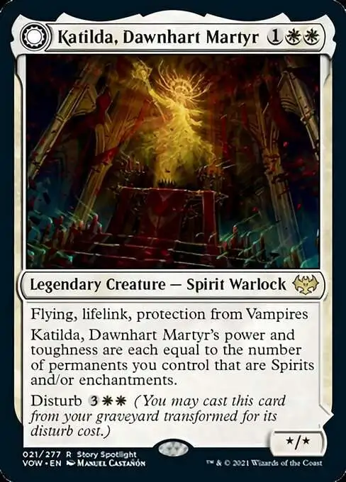 MtG Trading Card Game Innistrad: Crimson Vow Rare Foil Katilda, Dawnhart Martyr // Katilda's Rising Dawn #21