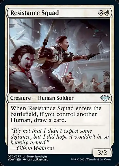 Magic The Gathering Trading Card Game Innistrad Crimson Vow Single Card  Uncommon Resistance Squad 32 - ToyWiz