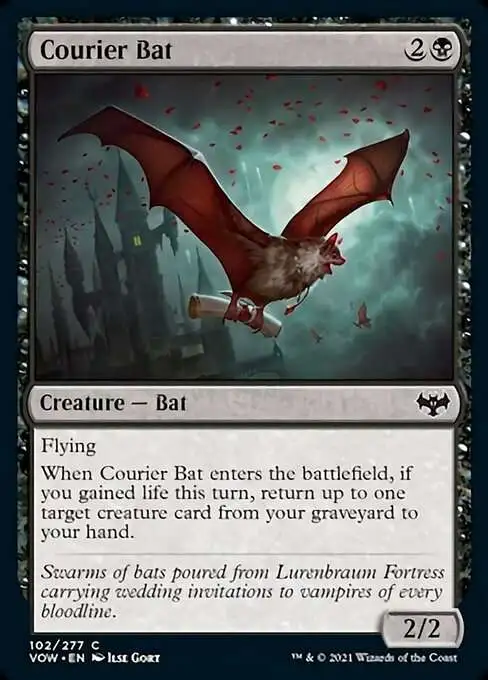 MtG Trading Card Game Innistrad: Crimson Vow Common Courier Bat #102
