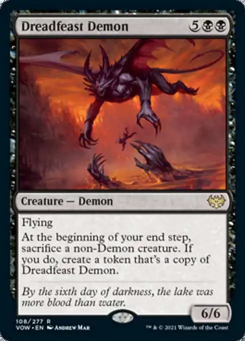 MtG Trading Card Game Innistrad: Crimson Vow Rare Foil Dreadfeast Demon #108