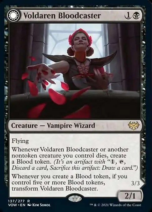 crimson vow rare cards MtG Trading Card Game Innistrad: Crimson Vow Rare Voldaren Bloodcaster // Bloodbat Summoner #137