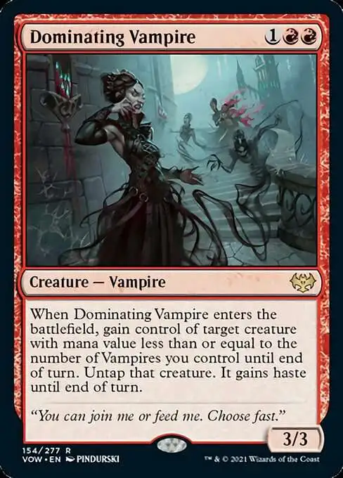 MtG Trading Card Game Innistrad: Crimson Vow Rare Dominating Vampire #154