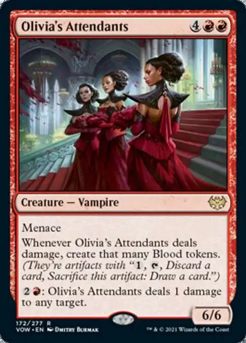 MtG Trading Card Game Innistrad: Crimson Vow Rare Foil Olivia's Attendants #172