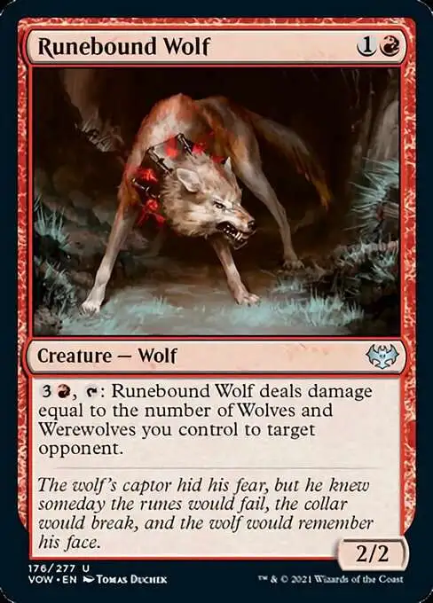 Magic The Gathering Trading Card Game Innistrad Crimson Vow Single Card  Uncommon Runebound Wolf 176 - ToyWiz