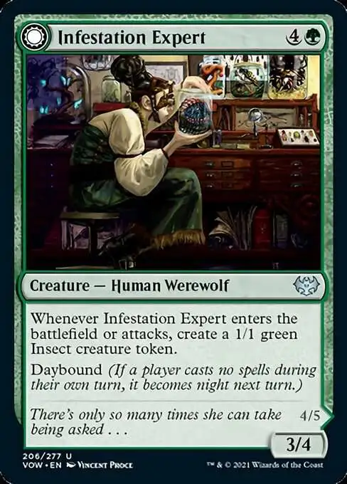 Magic The Gathering Trading Card Game Innistrad Crimson Vow Single Card Uncommon Infestation Expert Infested Werewolf 206 - ToyWiz Magic The Gathering Trading Card Game Innistrad Crimson Vow Single Card Uncommon Infestation Expert Infested Werewolf 206 - ToyWiz