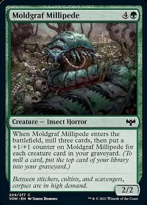 MtG Trading Card Game Innistrad: Crimson Vow Common Moldgraf Millipede #209