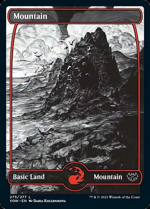 Magic The Gathering Trading Card Game Innistrad Crimson Vow Single Card Common Mountain 275 FOIL Full Art - ToyWiz Magic The Gathering Trading Card Game Innistrad Crimson Vow Single Card Common Mountain 275 FOIL Full Art - ToyWiz