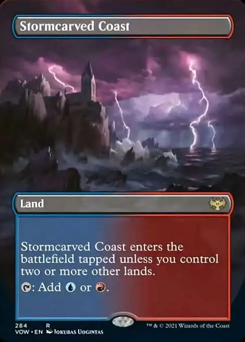 MtG Trading Card Game Innistrad: Crimson Vow Rare Stormcarved Coast #284 [Alternate Art Borderless]