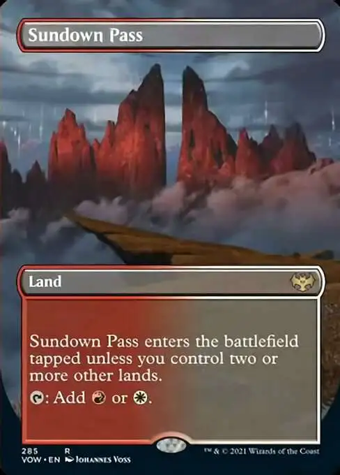 MtG Trading Card Game Innistrad: Crimson Vow Rare Sundown Pass #285 [Alternate Art Borderless]