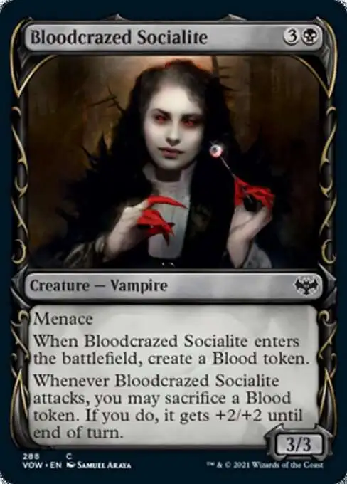 MtG Trading Card Game Innistrad: Crimson Vow Common Bloodcrazed Socialite #288 [Showcase]