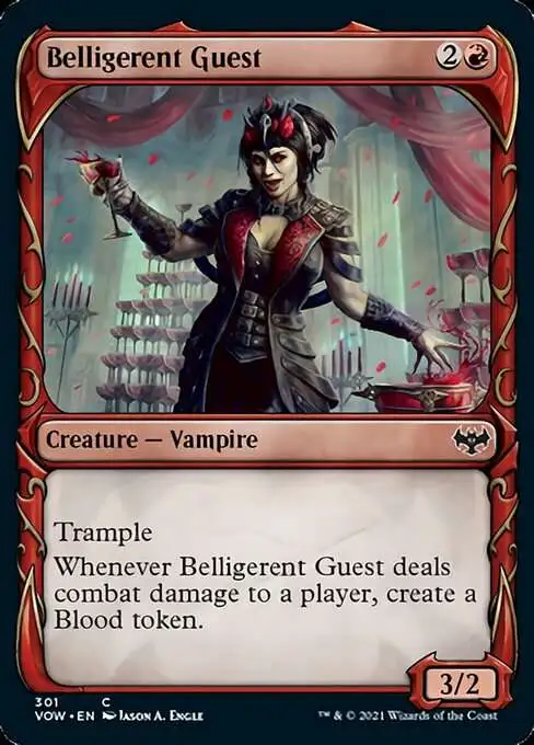 MtG Trading Card Game Innistrad: Crimson Vow Common Belligerent Guest #301 [Showcase]