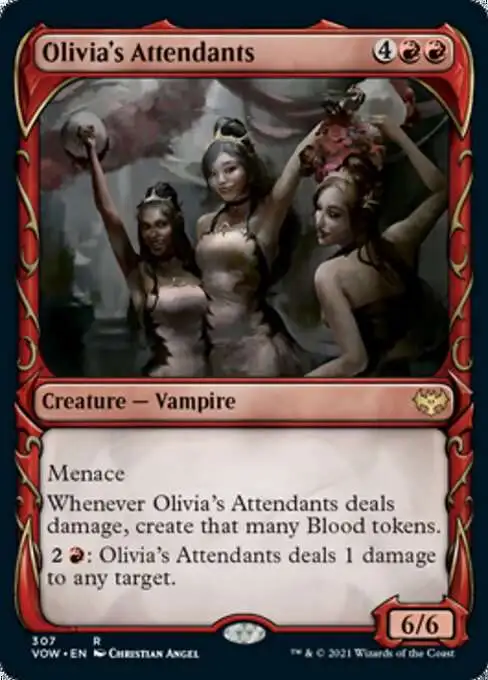 MtG Trading Card Game Innistrad: Crimson Vow Rare Olivia's Attendants #307 [Showcase]