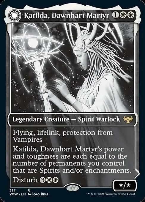 MtG Trading Card Game Innistrad: Crimson Vow Rare Katilda, Dawnhart Martyr // Katilda's Rising Dawn #317 [Showcase FOIL]