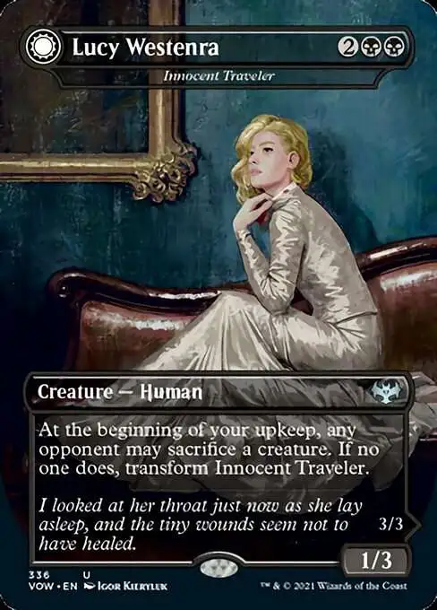 Magic The Gathering Trading Card Game Innistrad Crimson Vow Single Card Uncommon Innocent Traveler Malicious Invader 336 Dracula Series - ToyWiz Magic The Gathering Trading Card Game Innistrad Crimson Vow Single Card Uncommon Innocent Traveler Malicious Invader 336 Dracula Series - ToyWiz