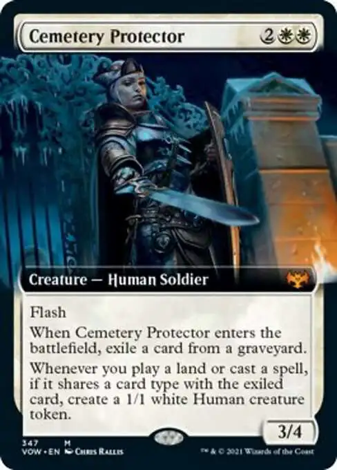 MtG Trading Card Game Innistrad: Crimson Vow Mythic Rare Cemetery Protector #347 [Extended Art FOIL]