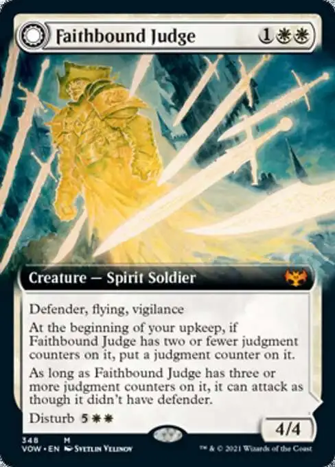 MtG Trading Card Game Innistrad: Crimson Vow Mythic Rare Faithbound Judge // Sinner's Judgment #348 [Extended Art]