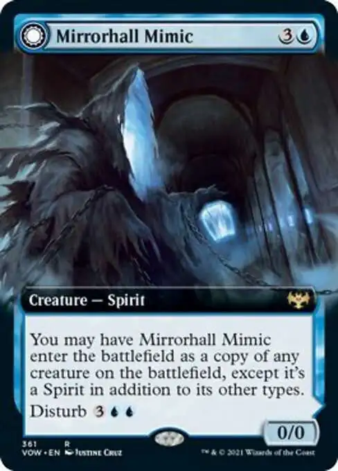 MtG Trading Card Game Innistrad: Crimson Vow Rare Mirrorhall Mimic // Ghastly Mimicry #361 [Extended Art FOIL]