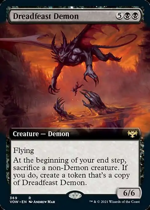 MtG Trading Card Game Innistrad: Crimson Vow Rare Dreadfeast Demon #369 [Extended Art]