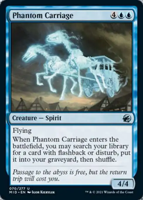 Magic The Gathering Trading Card Game Innistrad Midnight Hunt Single Card  Uncommon Phantom Carriage 70 - ToyWiz