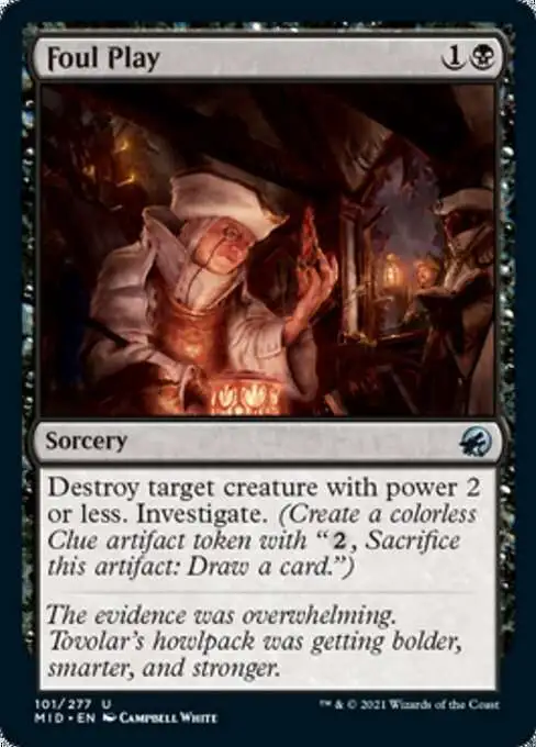 MtG Trading Card Game Innistrad: Midnight Hunt Uncommon Foil Foul Play #101